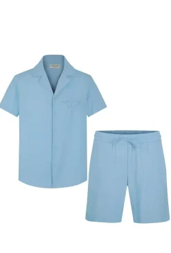 Ensemble uni chemise manches courtes short