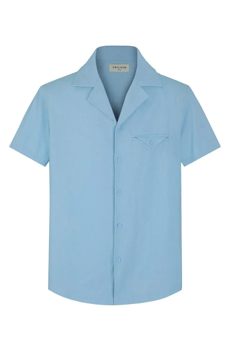 Ensemble uni chemise manches courtes short