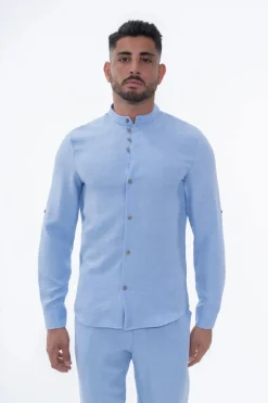 Ensemble uni chemise manches courtes pantalon