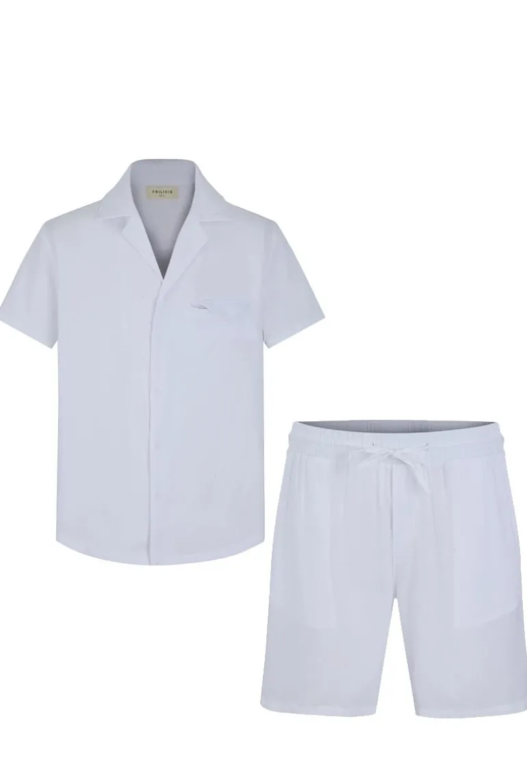 Ensemble uni chemise manches courtes short