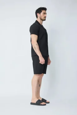 Ensemble uni chemise manches courtes short