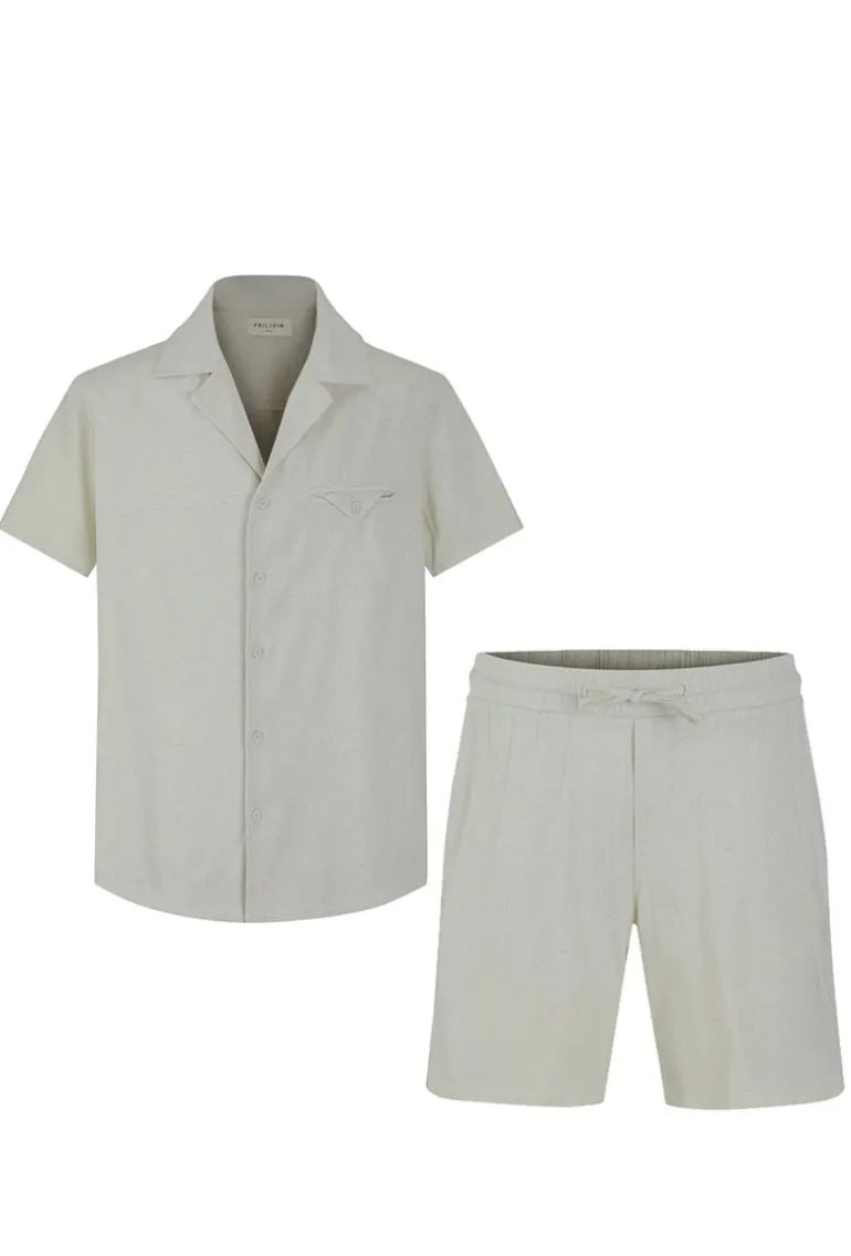Ensemble uni chemise manches courtes short
