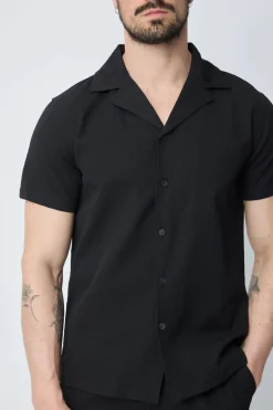 Ensemble uni chemise manches courtes short