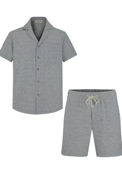 Ensemble uni chemise manches courtes short