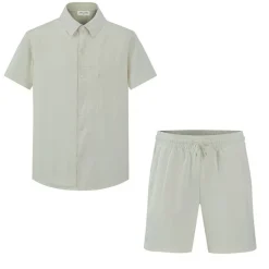 Ensemble uni chemise manches courtes short