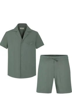 Ensemble uni chemise manches courtes short