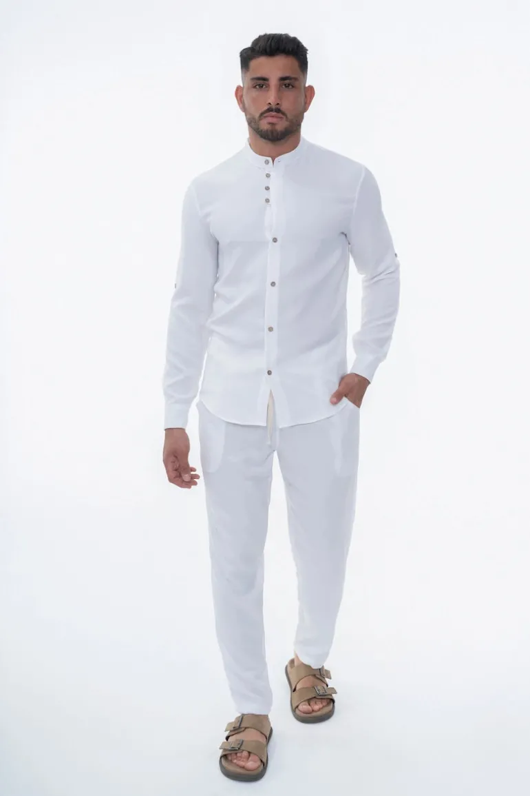 Ensemble uni chemise manches courtes pantalon
