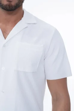 Ensemble uni plissé chemise et short