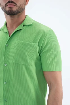 Ensemble uni plissé chemise et short