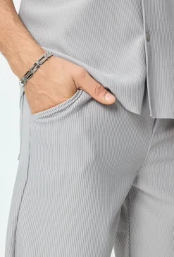 Ensemble uni plissé chemise et short