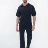 Ensemble uni plissé t-shirt pantalon