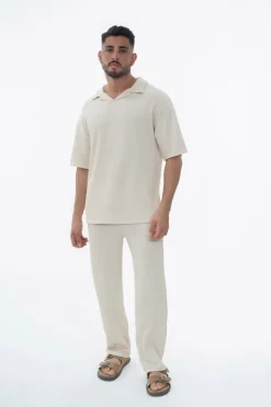 Ensemble uni plissé t-shirt pantalon