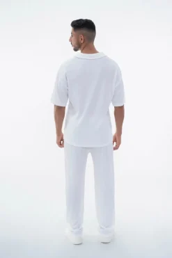 Ensemble uni plissé t-shirt pantalon
