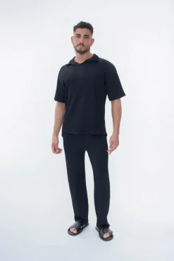 Ensemble uni plissé t-shirt pantalon