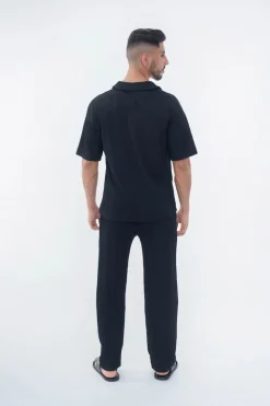 Ensemble uni plissé t-shirt pantalon
