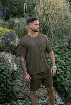 Ensemble uni plissé tshirt & short
