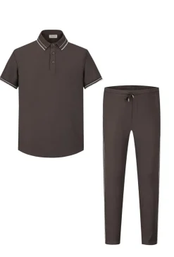 Ensemble uni polo manches courtes pantalon