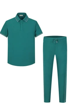 Ensemble uni polo manches courtes pantalon
