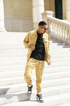 Ensemble utillity veste pantalon cargo