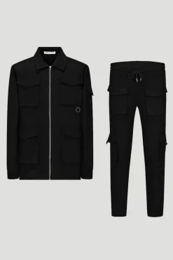 Ensemble utillity veste pantalon cargo