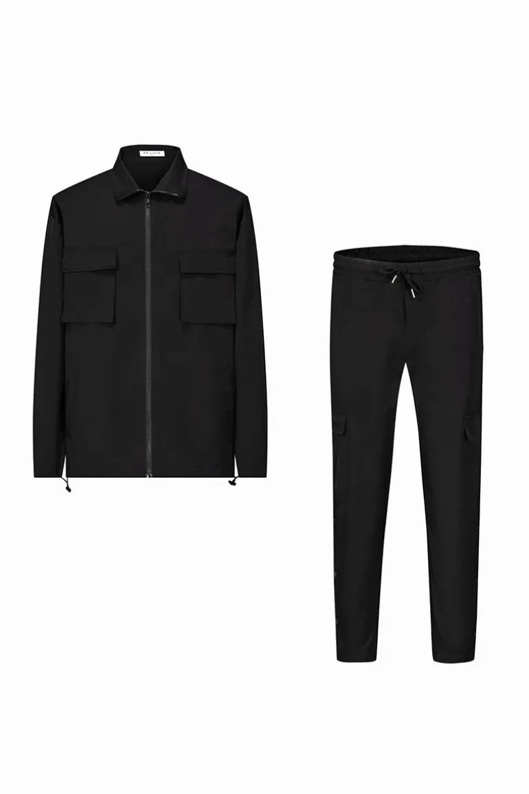 Ensemble utillity veste pantalon cargo