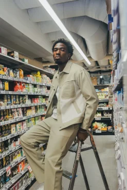 Ensemble veste et pantalon bi couleur