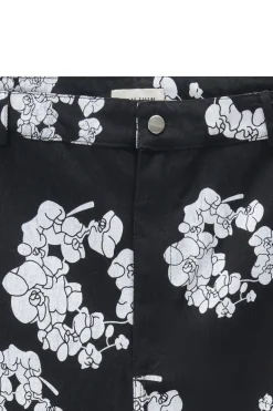 Ensemble veste pantalon en jean fleurie