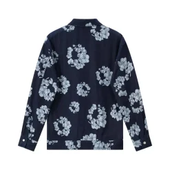 Ensemble veste pantalon en jean fleurie
