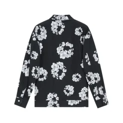 Ensemble veste pantalon en jean fleurie