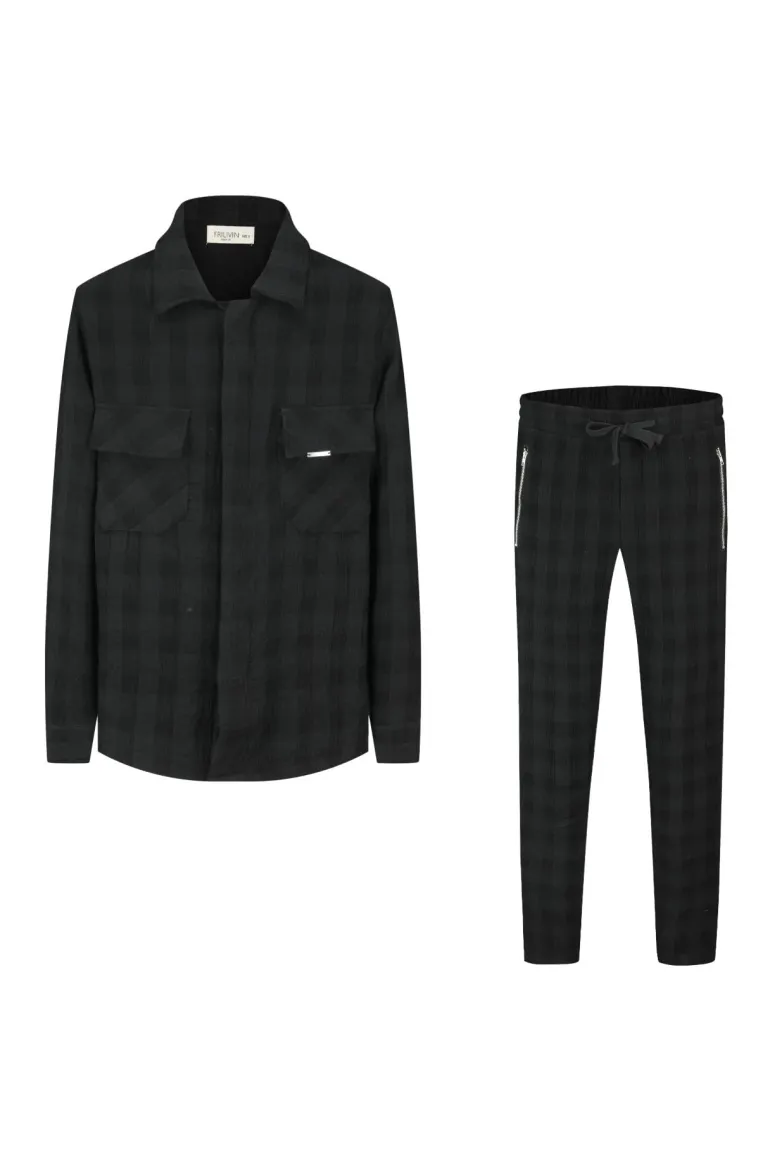 Ensemble veste pantalon effet froissé