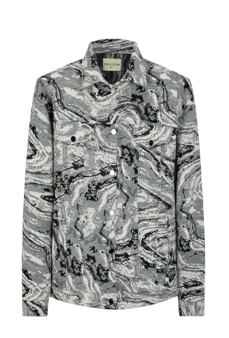 Ensemble veste pantalon oversized à motifs abstraits. veste sans capuc