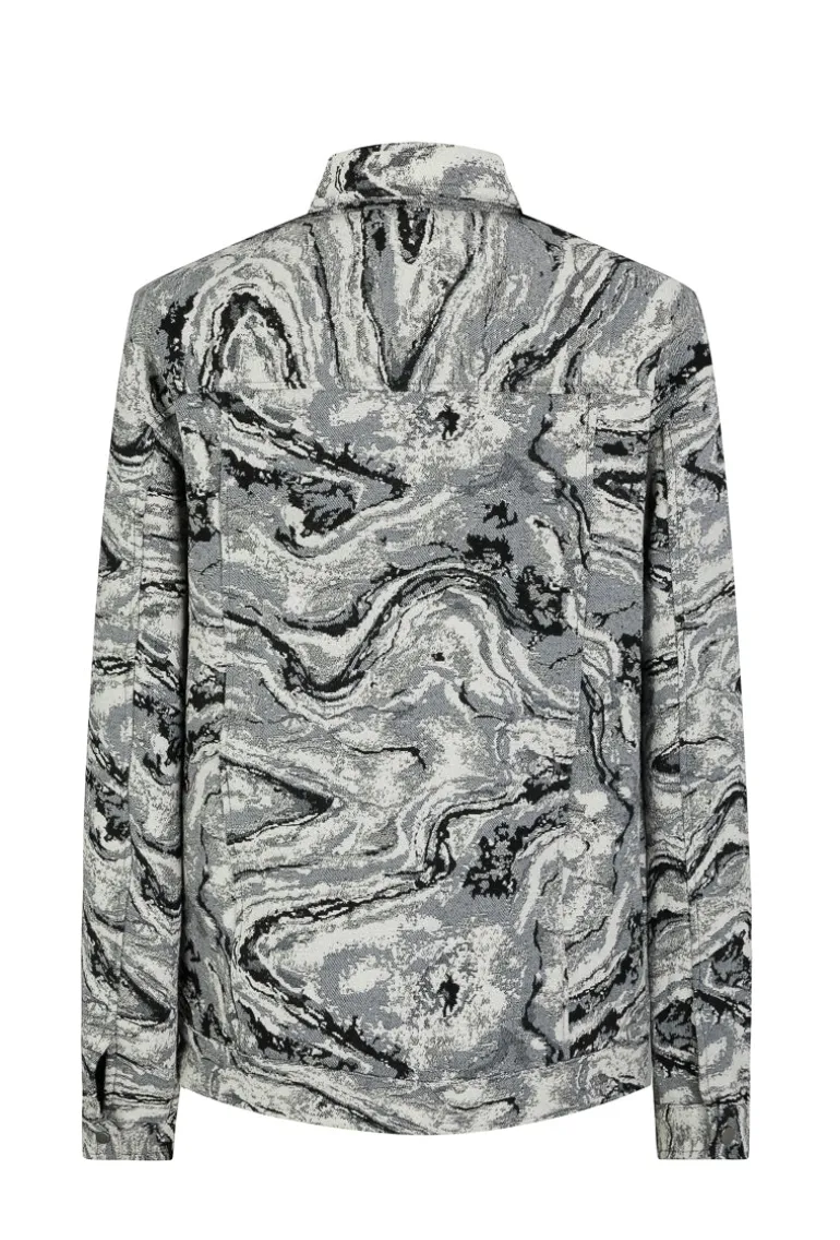 Ensemble veste pantalon oversized à motifs abstraits. veste sans capuc