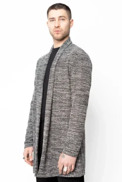 Gilet long oversize en maille fine