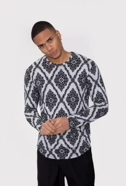 Haut manches longues avec motif baroque