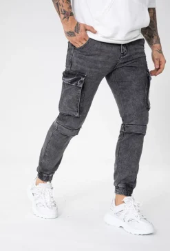 Jean cargo délavé