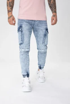 Jean cargo délavé