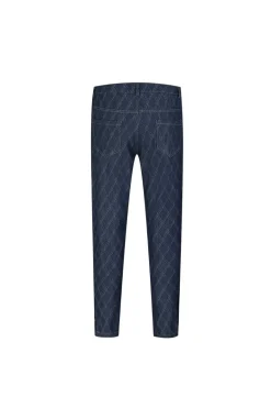 Jean large à motifs damier avec fentes