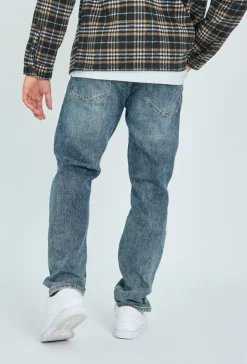 Jean regular fit effet déchiré et délavé