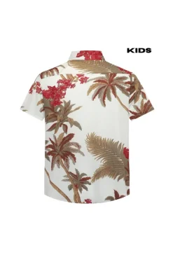 Kids enfant chemise manches courtes à imprimé fleuri