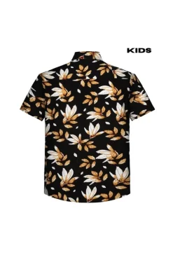 Kids enfant chemise manches courtes à imprimé fleuri