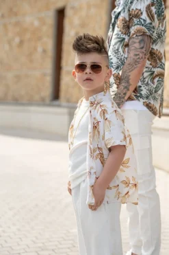 Kids enfant chemise manches courtes à imprimé fleuri