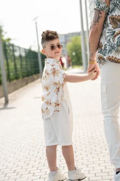 Kids enfant chemise manches courtes à imprimé fleuri