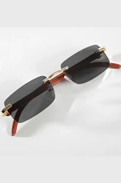 Lunettes de soleil rectangulaires sans monture