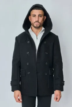 Manteau uni classique à capuche