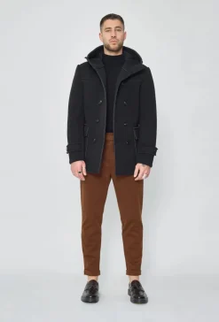 Manteau uni classique à capuche