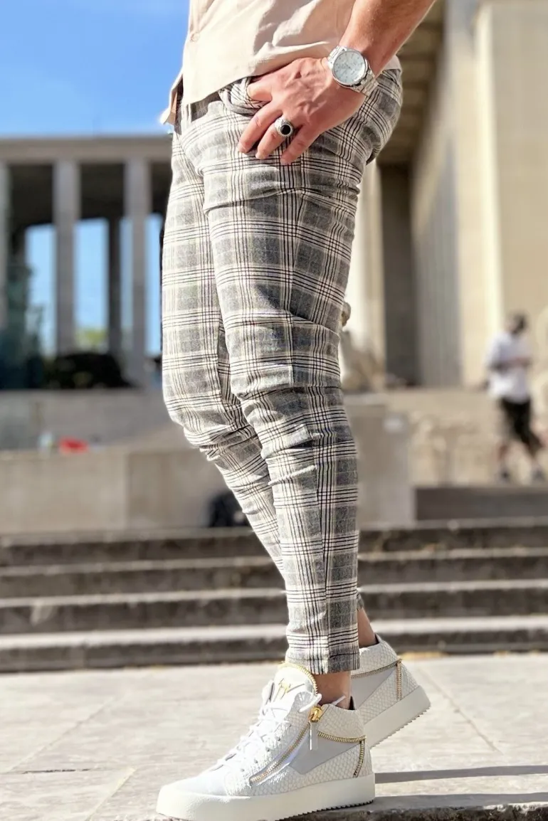 Pantalon à carreaux slim