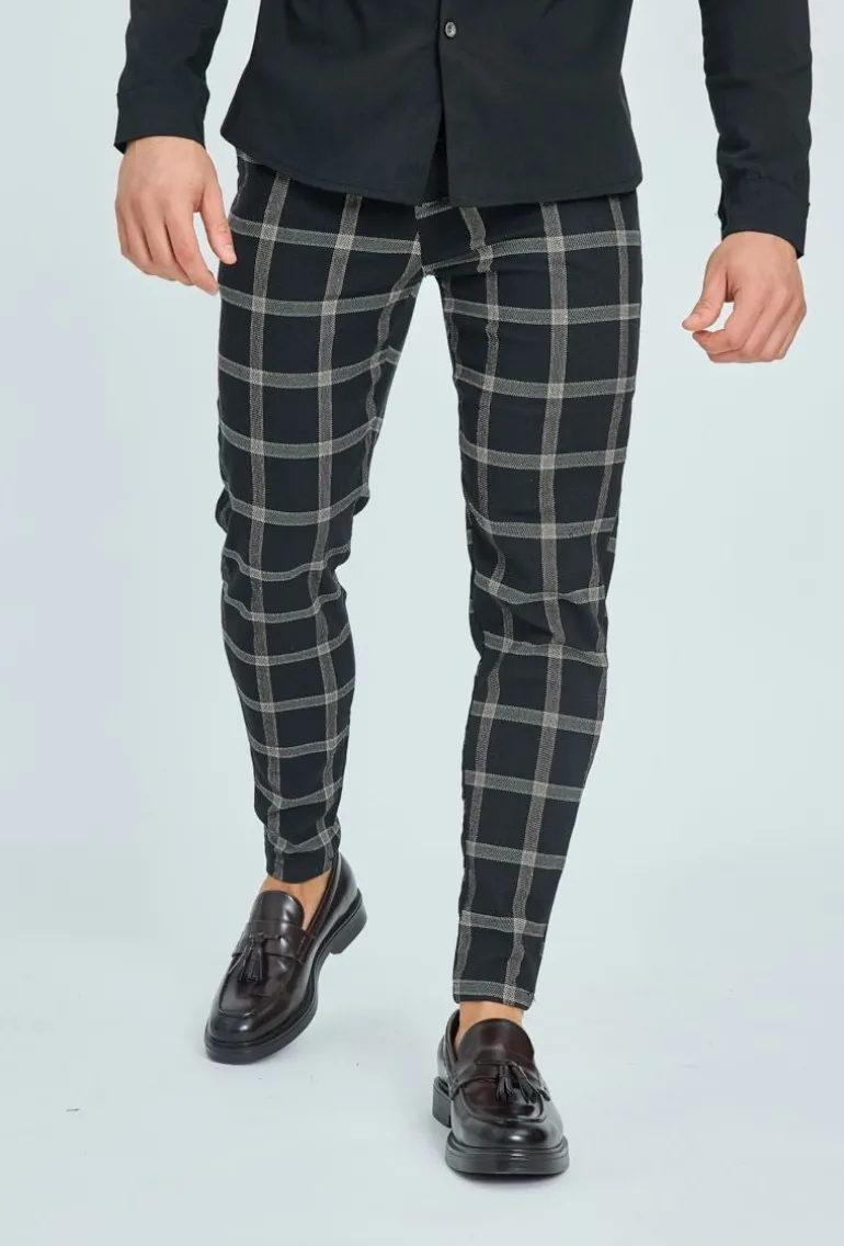 Pantalon à carreaux slim