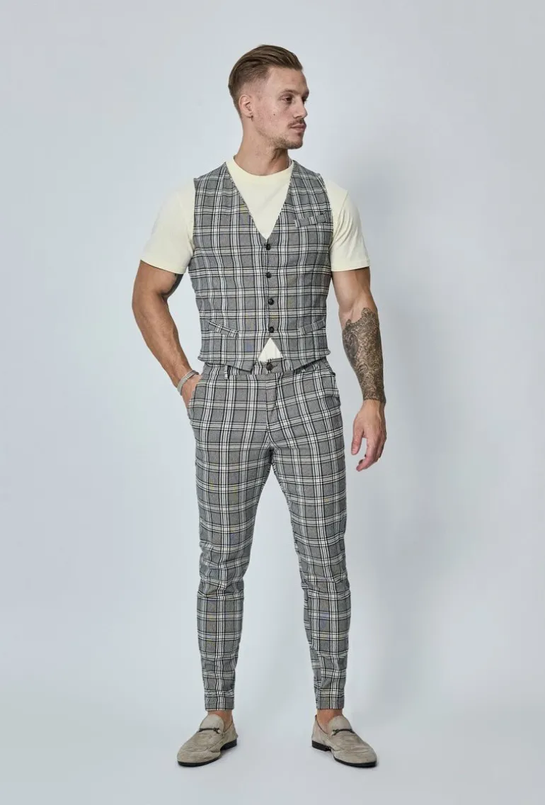 Pantalon à carreaux slim