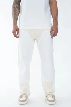 Pantalon bicolore à panneaux contrastants
