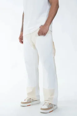 Pantalon bicolore à panneaux contrastants